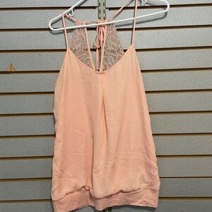 Maurice's Peach Lace Trim Cami Tank Top Women's Size Small Adjustable Halter top
